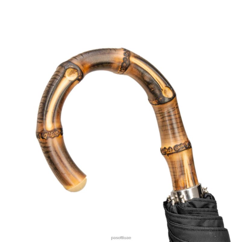 مظلة | 64 oxf-18 b - مظلة سوداء قابلة للطي ومقبض وانجي PASOTTI Z446V187